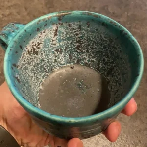 Food Safe and Stable Glazes - Online course. A mug with a severely leached glaze